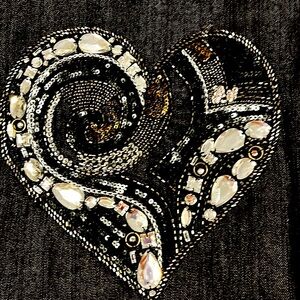 Chico’s love heart black denim jacket